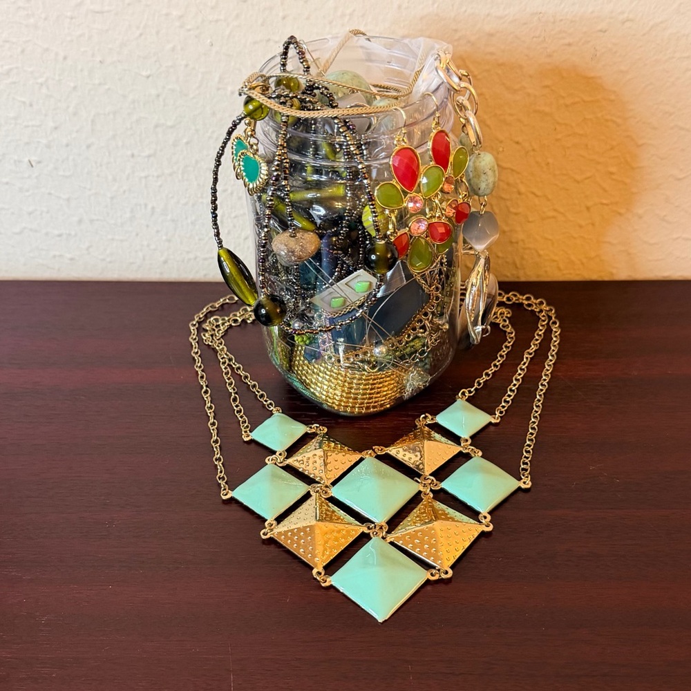 Mystery Jewelry Jar all shade of green-Great Valentine Gift for u or a loved one